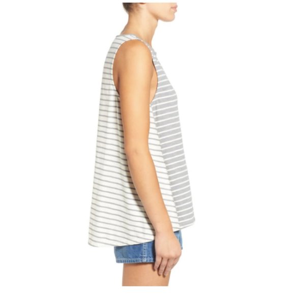 Madewell Forward Seam Stripe Tank Dusk-Grey - Picture 3 of 8